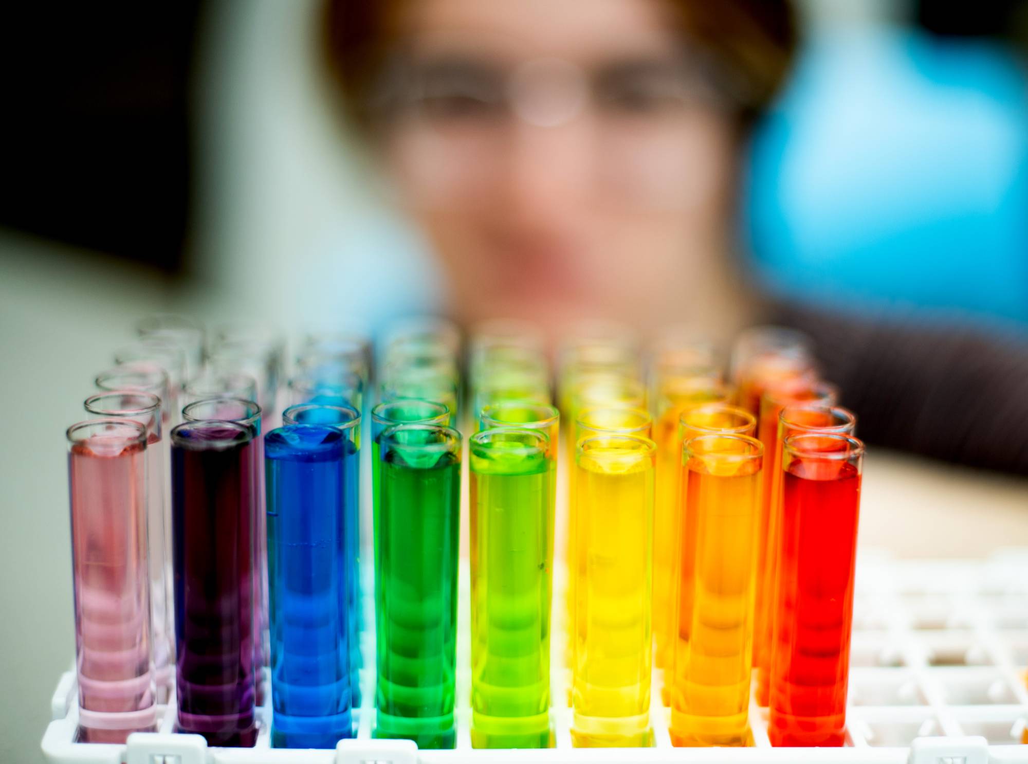 Chemistry tubes in rainbow colors